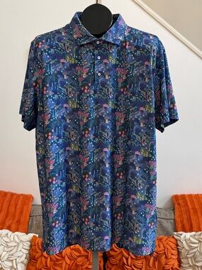 ❗️🆕JAXSON MAXIMUS Panhandle Polo in Keys Coral Reef Print $120 MSRP❗️